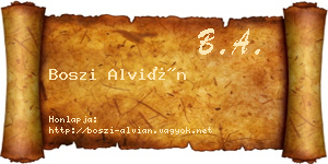 Boszi Alvián névjegykártya